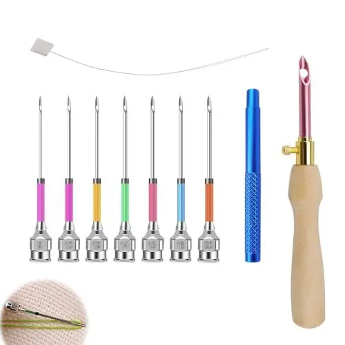 Produktbild: KLEHOPE 7 Stück Punch Needle, Stanznadel Stickerei Set, Punch Nadel Set mit Aufbewahrungsbox, Punch Needle Set Anfänger für Kleidung, Stickereien und Vorhänge