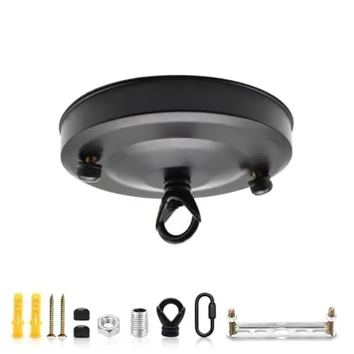 Produktbild: KLEHOPE Lampenaufhängung, Deckenbaldachin, Baldachin Lampe, Lampenbaldachin 1 Loch Ø 4 In, Deckenbaldachin Zur Lampenaufhängung An der Decke,Deckenrosette