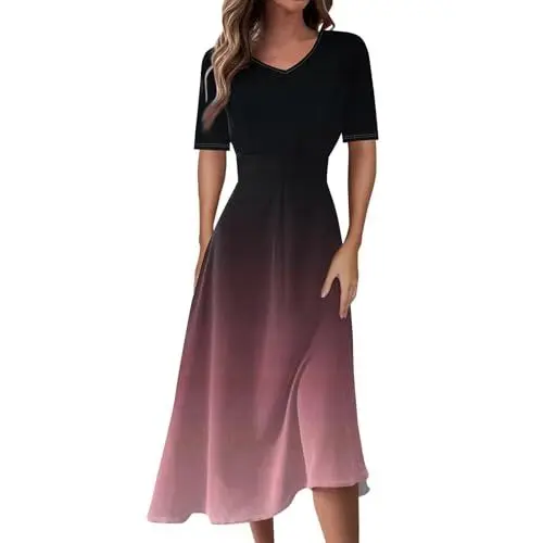 Produktbild: Sommerkleid Damen Boho Kleidung Damen Hochzeitskleid Standesamt Kleid Sexy Dessous Kleid Damen Sexy Festkleider für Damen Kleid Hochzeitsgast Abendkleid Western Outfit Damen Rosa L