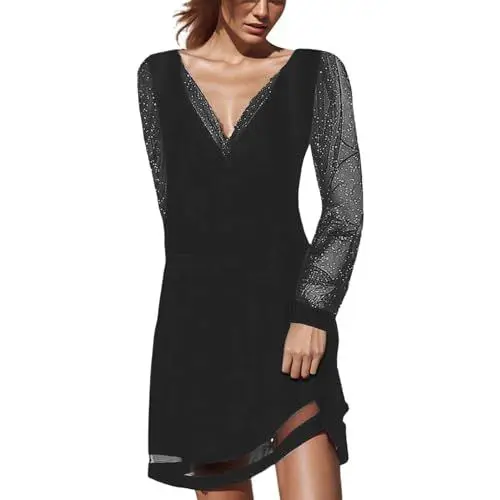 Produktbild: Kleid Damen Partykleider Abendkleider A-Linien Abendkleid Frauen Festliches Kleid Elegant Cocktailkleid Club Oberteile