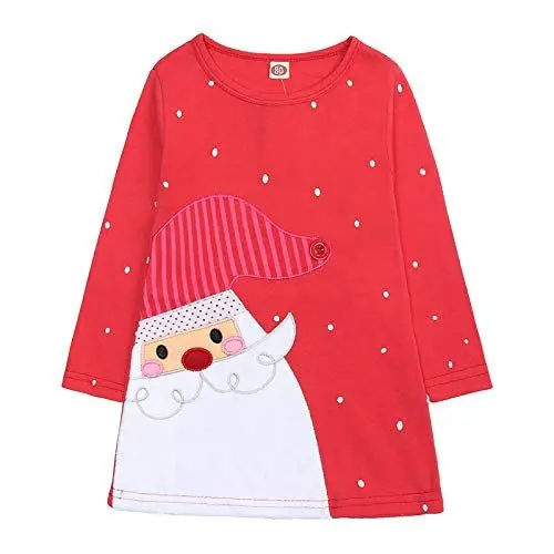 Produktbild: Kleider Mädchen Weihnachtskleid Kinder Pulloverkleid Niedliche Strickkleid Bedrucktes Partykleid Lässig Festlichkleid Kleidung Elegante Bekleidung Casual Kostüme Rundhals Kostüme Herbstkleid Rosa, 100