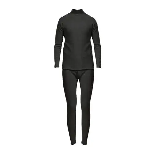 Produktbild: Kleidersack Neopren Mittelhoher Kragen Hoher Kragen Warme Unterwäsche Lammfleece Riesiges Dickes Set Winter Plus Dicke Langarmhosen Unterwäscheset Anzug Olive (Dark Gray, XL)