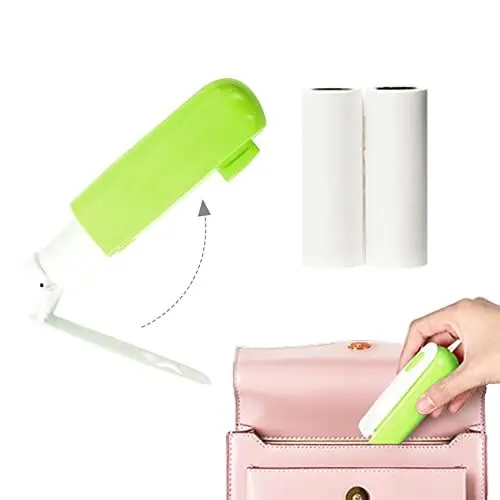 Produktbild: Kleidung Fusselroller Reisegröße Handtasche Fusselrolle Grün Fall Klebrig Tierhaare Fusselroller Wieder Auffüllbar Klappbar Fusselrolle 90 Blätter