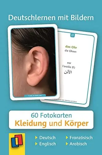 Produktbild: Kleidung und Körper - Deutsch, Englisch, Französisch und Arabisch: 60 Fotokarten (Deutschlernen mit Bildern)