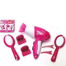 Produktbild: Theo Klein 5790 Barbie Frisier-Set I Zubehör und Accessoires im Barbie-Look I Inkl. Kinder-Föhn mit Kaltluftfunktion I Spielzeug für Kinder ab 3 Jahren