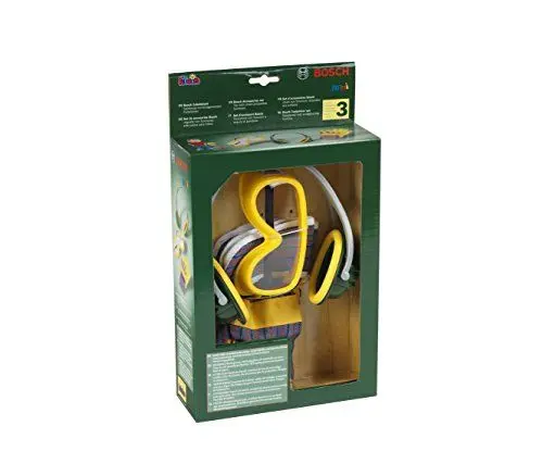 Produktbild: Theo Klein 8535 Bosch 3-teiliges Zubehör-Set | Arbeitshandschuhe, Arbeitsbrille und Ohrenschützer im Bosch-Design | Verpackungsmaße: 19,5 cm x 7 cm x 33,5 cm | Spielzeug für Kinder ab 3 Jahren