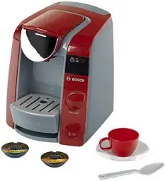 Produktbild: Theo Klein 9543 Bosch Tassimo Kaffeemaschine | Mit Wassereinfüllmöglichkeit und Wasserdurchlauf mit Sound | Inklusive Espresso-Set | Maße: 20 cm x 16 cm x 20 cm | Spielzeug für Kinder ab 3 Jahren