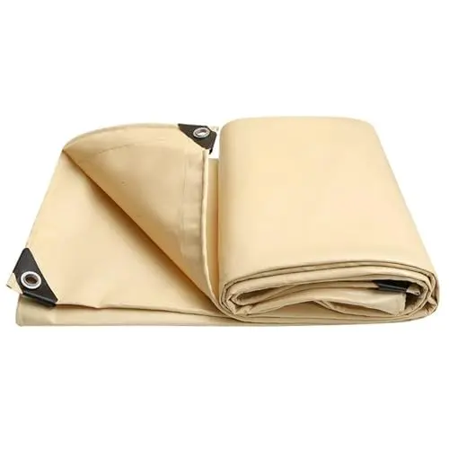 Produktbild: Kleine Abdeckplane 500 g/m² Strapazierfähige Planen, Wasserdichte Abdeckplane Beige 1 m x 2 m 2 m x 2 m Planenabdeckung mit Ösen für Garten, Outdoor, Camping, Schuppen, Hühner- und Kaninchenstall(1x2m