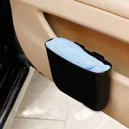 Produktbild: Kleine Auto-Mülltonne, Aufbewahrungsbox (Farbe: schwarz), Doppelnutzungsbox, leicht zu reinigendes Kunststoffmaterial, tragbarer Mülleimer, Hängende Aufbewahrungsbox, kann am Auto installiert werden
