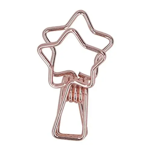 Produktbild: Kleine Farbige Papierbinder-Klammern 100 StüCk Stern-Binder-Klammern Foldback-Clips Niedliche Cartoon-HöHle Starke Klemmkraft Robuste Metall-Papierklammern FüR BüRokonten Ets 100-Teiliger