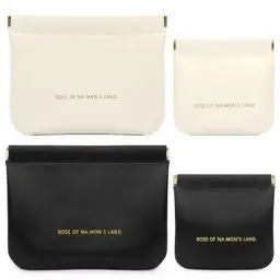 Produktbild: Kleine Kosmetiktasche Mini Schminktasche Tragbare Münzbörse, Lippenstift-Organizer, Make-up-Tasche für Handtasche Damen, 4 Stück, Schwarz und Weiß