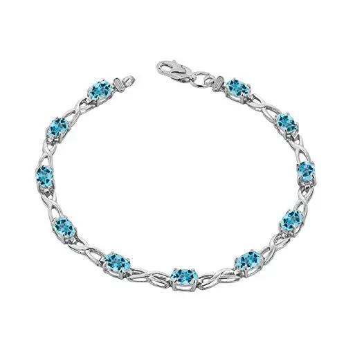 Produktbild: Kleine Schätze Blau Topas Unendlichkeit Armband in Sterling Silber