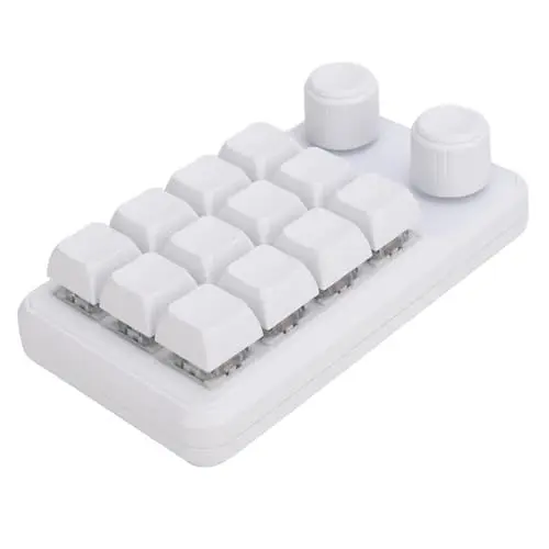 Produktbild: Kleine Tastatur mit 12 Tasten, Zwei Knöpfen und RGB-Licht, Typ C, Kabelgebunden, Blauer Schalter, Mechanische Tastatur Zum Zoomen, Bewältigen von Gaming, Büromusik