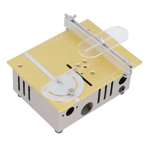 Produktbild: Kleine Tischkreissäge, 7-Gang-Mini-Desktop-Elektrosäge, 96-W-Tischkreissäge mit Einstellbarer Blatthöhe, Ideal für Modellbau, Holzbearbeitung, Bastelschneiden (EU-Stecker)