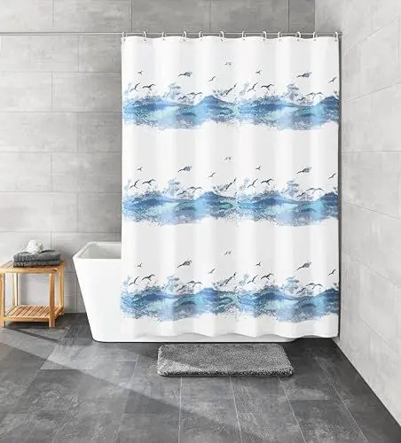 Produktbild: Kleine Wolke Duschvorhang Seaside, 180 x 200 cm, krokusblau