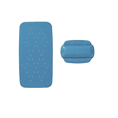 Produktbild: Kleine Wolke Calypso 2-teilig Badewanneneinlage Set mit Nackenkissen, blau, 72 x 36 cm