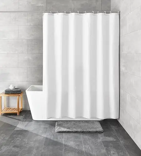 Produktbild: Kleine Wolke Duschvorhang Kito ·· Farbe Schneeweiss ··Größe 240x180 cm, Schneeweiß