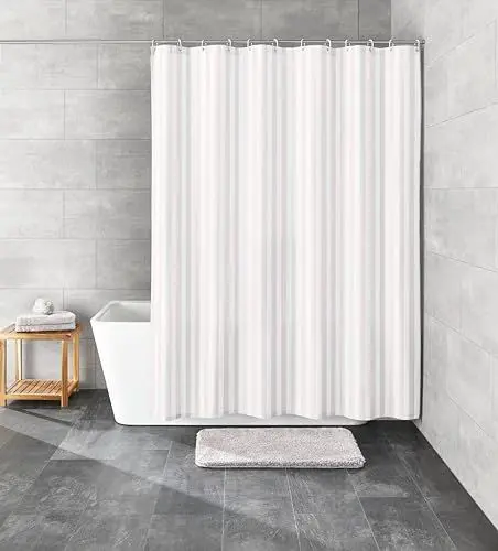 Produktbild: Kleine Wolke Duschvorhang Textil Sanna in Weiß mit 180x200 cm