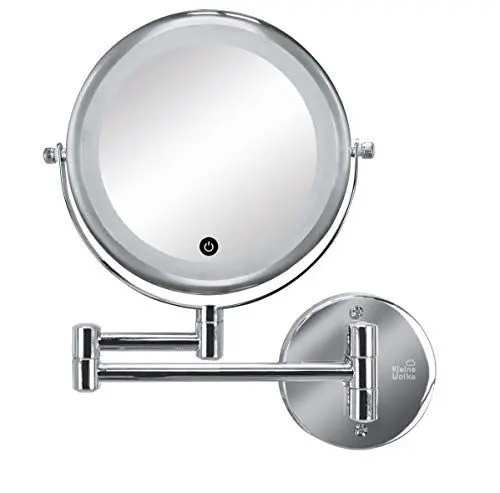 Produktbild: Kleine Wolke Kosmetikspiegel Lumi Mirror, mit 7-facher Vergrößerung, Größe: 29 x 36 x 4 cm, Material: Metall/Glas/LED, Silber
