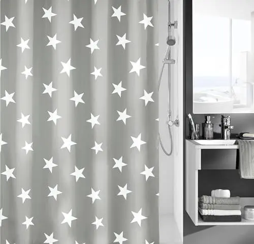 Produktbild: Kleine Wolke Duschvorhang, Grau, H200 x B180 cm (1er Pack)
