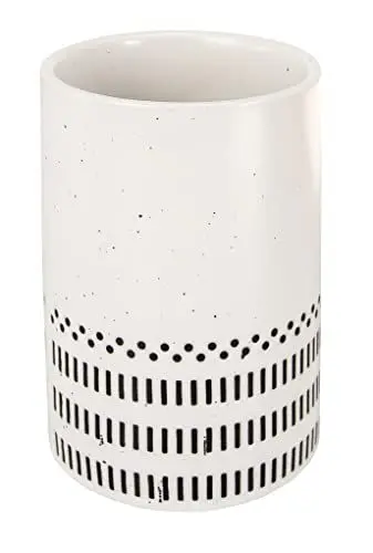 Produktbild: Kleine Wolke Zahnputzbecher Alva, Accessoires, Farbe Schwarz Weiss, Material: Steinzeug