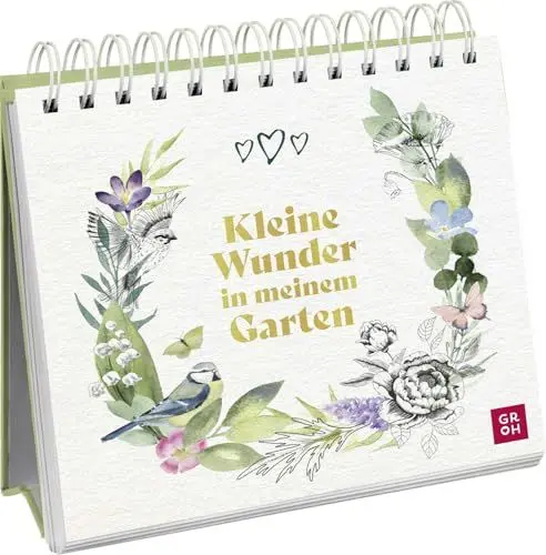 Produktbild: Kleine Wunder in meinem Garten: Spiralaufsteller mit zauberhaften Aquarellen von Maiglöckchen, Meise und Schmetterling (Geschenke für Naturliebhaber und Gartenfreunde)