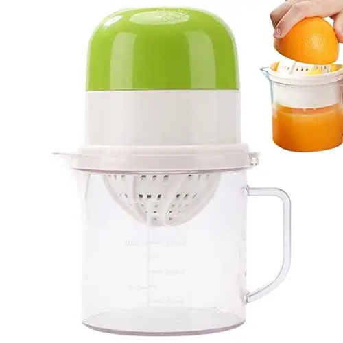 Produktbild: Kleine Zitruspresse | -Zitruspresse Handbuch | 450 ml Zitronenpresse mit Messbecher für Zitrone, Limette, Grapefruit mit Sieb und Behälter Tebinzi