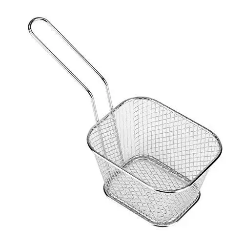 Produktbild: Kleine goldene Metallkörbe, leicht, quadratisch, Präsentationskorb für Lebensmittel, Catering-Werkzeug, sicher, rund, leicht zu reinigen, für Restaurants