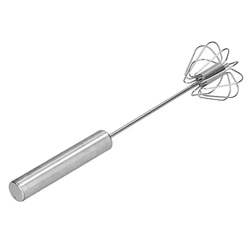 Produktbild: Kleiner Schneebesen-Mixer aus Edelstahl mit Ergonomischem Griff, Halbautomatischer Schneebesen-Handmixer für den Küchengebrauch (14 Zoll)