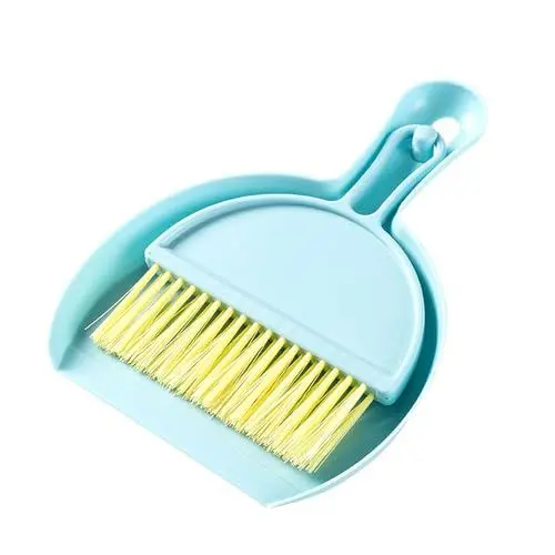 Produktbild: Kleines Besen-und Staub pfannen Set, Mini-Staub pfannen bürsten Set kompakter Multifunktion aler Tisch Reiniger zur Tastatur Reinigung (Blau)
