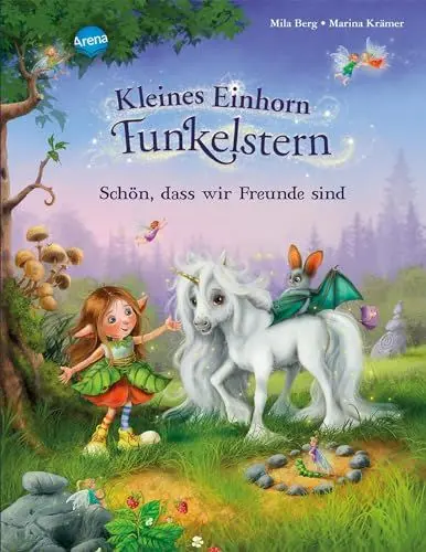 Produktbild: Kleines Einhorn Funkelstern (1). Schön, dass wir Freunde sind: Bilderbuch mit Silberfolie auf dem Cover und auf allen Innenseiten