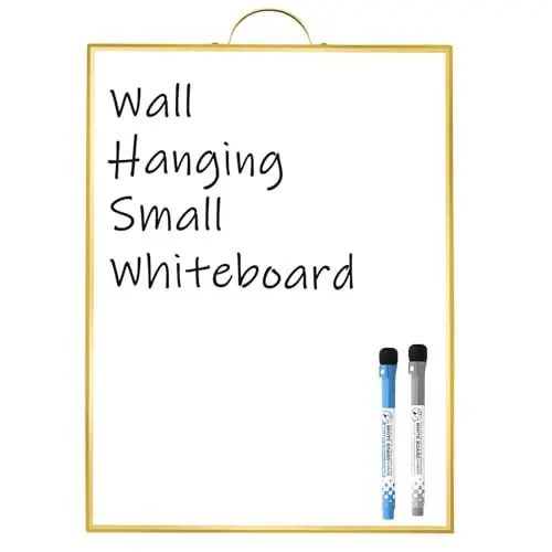Produktbild: Sliandtelly Kleines Whiteboard 40x30cm mit Alurahmen, Magnetische Tafel mit Griff zur Wandmontage, Tragbare Mini-A3-Magnettafel für Büro, Zuhause, Küche, Schule, Wohnheim, Gold