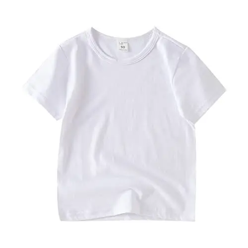Produktbild: Kleinkind Kinder Baby Mädchen Cartoon Kurzarm Rundhals T-Shirts Tops T-Shirts Kleidung für Kinder Outfits Einfarbiges T-Shirt T Shirt Jugendliche Jungs (White, 18-24 Months)