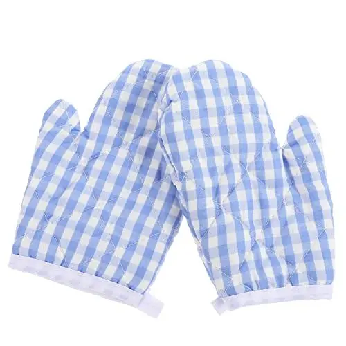 Produktbild: DOITOOL Kinder Die Handschuhe Kochen Kinderofenhandschuhe Hitzebest?ndige Mikrowelle Mitts Kinderofenhandschuhe Backhandschuhe zum Kochen Kinder Kochen Utensilien Kinder Kochen Schnitte (hellblau)