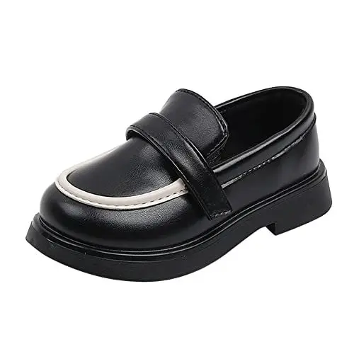 Produktbild: Kleinkind Mädchen Kleid Schuhe PU Hochzeit Schule Loafer Kleid Schuhe Kinder Lederschuhe Wasserdichte Schuhe Kinder 32 (Black, 28.5 Little Child)