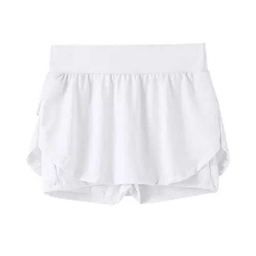Produktbild: Kleinkind Mädchen Modisch Lässig Tennis Fitness Yoga Laufen Sport Taschen Shorts Röcke Baby Kurze Hose (White, 6-7 Years)