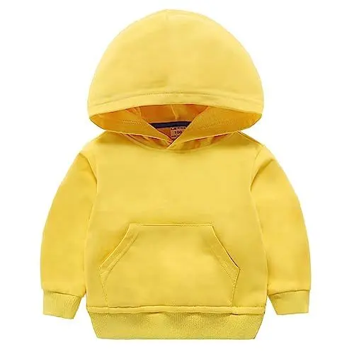 Produktbild: Kleinkind Mädchen Pullover Sweatshirt Kinder Solide Plus Babys Mit Kapuze Farbe Top Mantel Mädchen Tops Sweatshirt Kinder Ohne (Yellow, 4-5 Years)