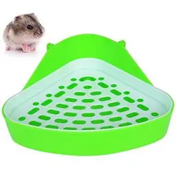 Produktbild: Kleintier Haustier Toilette Dreieck Toilette Töpfchen Trainer Haustier Toilette Topf Trainer Hamster Chinchilla Meerschweinchen Kaninchen Frettchen Haustier pinkeln Ecke Mülltablett Training (grün)