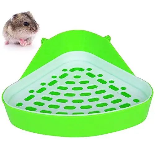 Produktbild: Kleintier Haustier Toilette Dreieck Toilette Töpfchen Trainer Haustier Toilette Topf Trainer Hamster Chinchilla Meerschweinchen Kaninchen Frettchen Haustier pinkeln Ecke Mülltablett Training (grün)