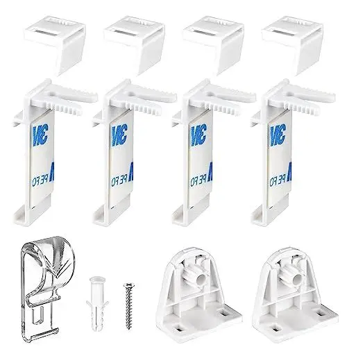 Produktbild: Klemmhalter für Rollo 10 Stück Set Doppelrollo Ohne Bohren Ersatzteil Zubehör Set, Klemmhalter Halterung für Rollo,Klemmträger Zubehör Ersatzteile Klemmhalters ohne Bohren für PVC- und Holz-Fenster