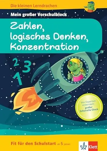 Produktbild: Klett Fit für den Schulstart: Mein großer Vorschulblock Zahlen, logisches Denken, Konzentration für die Vorschule ab 5 Jahren (Die kleinen Lerndrachen)