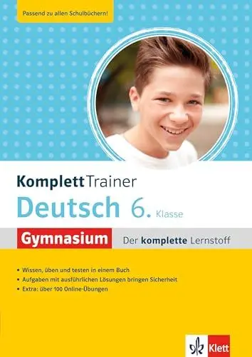 Produktbild: Klett KomplettTrainer Gymnasium Deutsch 6. Klasse: Der komplette Lernstoff mit über 100 Online Deutsch Übungen