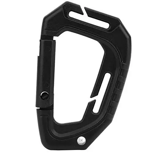 Produktbild: Kletterkarabiner, D-förmiger, langlebiger Schlüsselanhänger-Karabiner zum Klettern im Freien zum Bergsteigen für zum Camping(Schwarz)