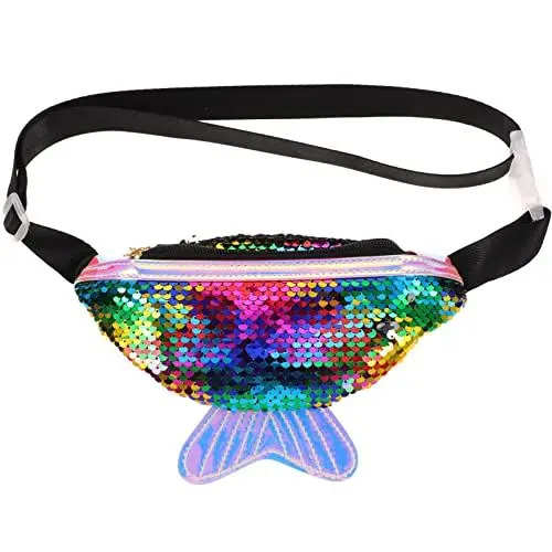 Produktbild: Klettern Bauchtasche Joggen Fisch Schwarz Outdoor Gehen Grün Meerjungfrau Pailletten Taschenform Mode & Wandern Kreativ Für Taille Glitzer