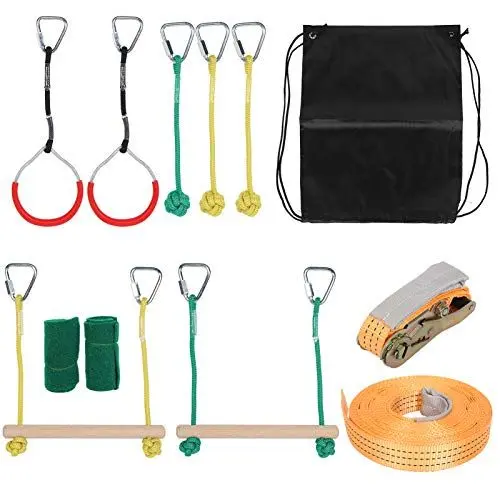 Produktbild: Kletterseil Set Anti-Rutsch Hindernisparcours Slackline Fitnessgeräte Outdoor