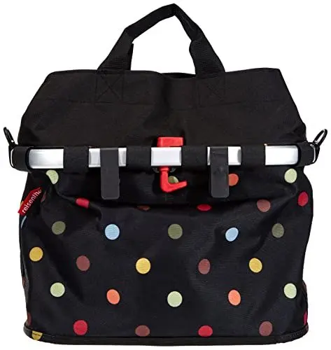 Produktbild: KLICKfix Unisex-Adult Farradtasche Bikebasket Oval M Dots Fahrradkorb, 40 x 20 x 35 cm, 17 l