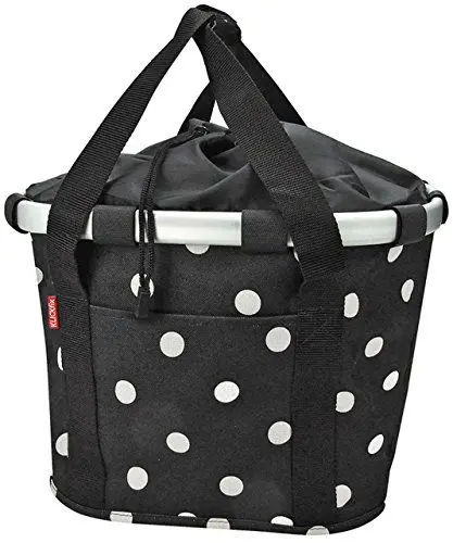 Produktbild: KlickFix Damen Bikebasket Lenkerkorb, Black Dots, 35 x 28 26 cm EU