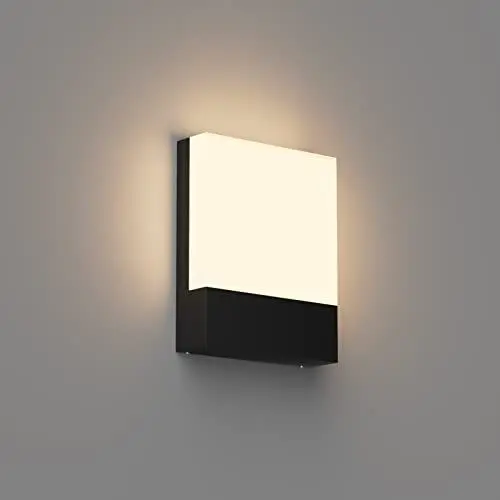 Produktbild: Klighten 24W LED Außenwandleuchte, Wasserdicht IP65 Wandleuchten Außen/Innen, Aluminium Modern Außenleuchte Außenleampe Wand für Terrasse Eingang Garten, 1500 Lumen, Schwarz, Warmweiß 2700-3000K