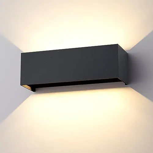 Produktbild: Klighten 30W Außenlampe Außenwandleuchte Anthrazit, Aussenleuchte Aussenlampe Wand UP Down, IP65, Wandleuchten Innen/Außen Mit Einstellbar Abstrahlwinkel,für Wohnzimmer Garten, Warmweiß 3000K