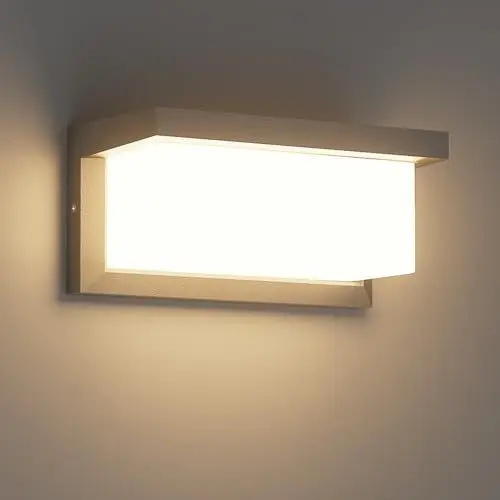 Produktbild: Klighten LED Außenwandleuchte, IP65 wasserdichte Wandleuchte für den Außenbereich, 3000K, rechteckige Wandleuchte für Innen und Außen, Terrasse, Garten und mehr. Anthrazit